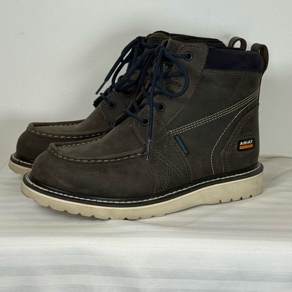 Ariat Shoes - Ariat Rebar Wedge Moc Toe Waterproof Leather Work Boots Women’s Size 8B